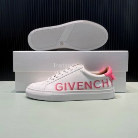 Givenchy Calf Leather Rose Red Letter Printed Casual Shoes For Men And Women