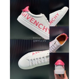 Givenchy Calf Leather Rose Red Letter Printed Casual Shoes For Men And Women
