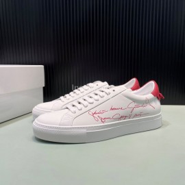 Givenchy Calf Leather Casual Shoes For Men And Women Red