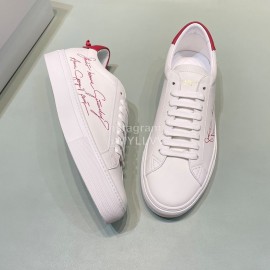 Givenchy Calf Leather Casual Shoes For Men And Women Red