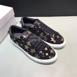 Givenchy Calf Leather Golden Star Printed Lace Up Casual Shoes For Men 