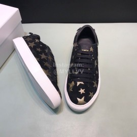 Givenchy Calf Leather Golden Star Printed Lace Up Casual Shoes For Men 