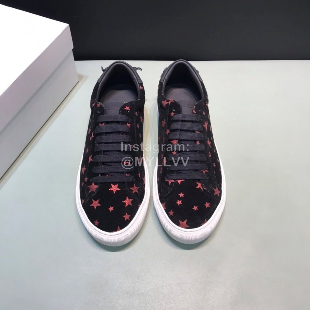 Givenchy Calf Leather Pink Star Printed Lace Up Casual Shoes For Men 