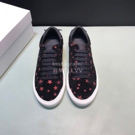 Givenchy Calf Leather Pink Star Printed Lace Up Casual Shoes For Men 