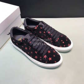 Givenchy Calf Leather Pink Star Printed Lace Up Casual Shoes For Men 