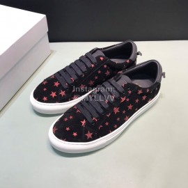 Givenchy Calf Leather Pink Star Printed Lace Up Casual Shoes For Men 