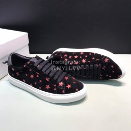 Givenchy Calf Leather Pink Star Printed Lace Up Casual Shoes For Men 