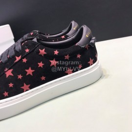Givenchy Calf Leather Pink Star Printed Lace Up Casual Shoes For Men 