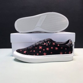 Givenchy Calf Leather Pink Star Printed Lace Up Casual Shoes For Men 