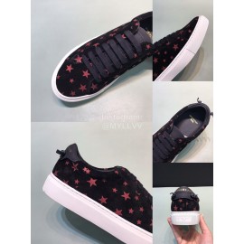 Givenchy Calf Leather Pink Star Printed Lace Up Casual Shoes For Men 