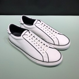 Givenchy White Leather Lace Up Casual Shoes For Men 