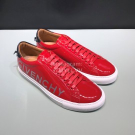 Givenchy Patent Leather Lace Up Casual Shoes For Men Red