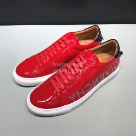 Givenchy Patent Leather Lace Up Casual Shoes For Men Red