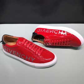 Givenchy Patent Leather Lace Up Casual Shoes For Men Red