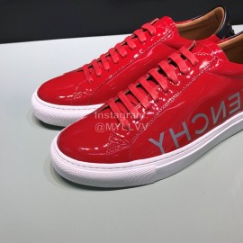 Givenchy Patent Leather Lace Up Casual Shoes For Men Red