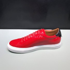 Givenchy Patent Leather Lace Up Casual Shoes For Men Red