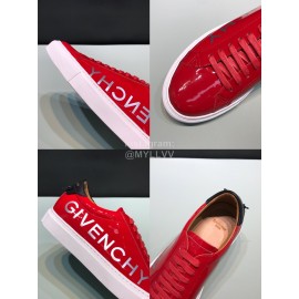 Givenchy Patent Leather Lace Up Casual Shoes For Men Red