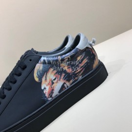 Givenchy Tiger Printed Leather Casual Shoes For Men Black