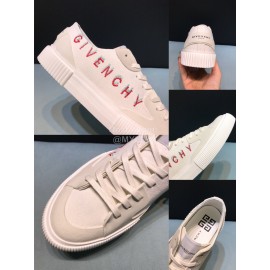 Givenchy Fashion Embroidery Canvas Shoes For Men White