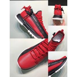 Givenchy Mesh Leather Thick Soled Sneakers For Men Red
