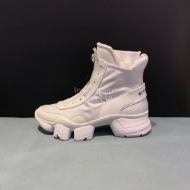 Givenchy Nylon Leather High Top Thick Soled Sneakers For Men White