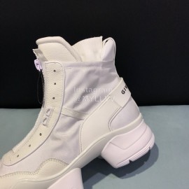 Givenchy Nylon Leather High Top Thick Soled Sneakers For Men White