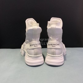 Givenchy Nylon Leather High Top Thick Soled Sneakers For Men White