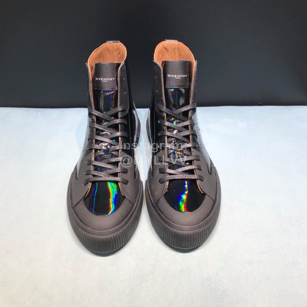 Givenchy Leather High Top Sneakers Black For Men 