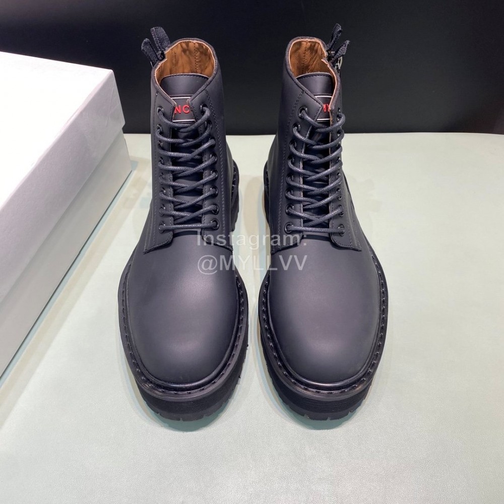 Givenchy Black Calf Leather Lace Up Boots For Men