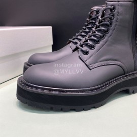 Givenchy Black Calf Leather Lace Up Boots For Men