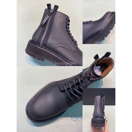 Givenchy Black Calf Leather Lace Up Boots For Men