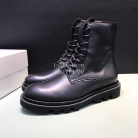 Givenchy Black Smooth Calf Leather Lace Up Boots For Men