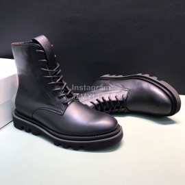 Givenchy Black Smooth Calf Leather Lace Up Boots For Men