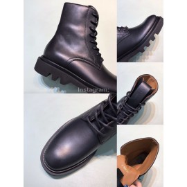 Givenchy Black Smooth Calf Leather Lace Up Boots For Men