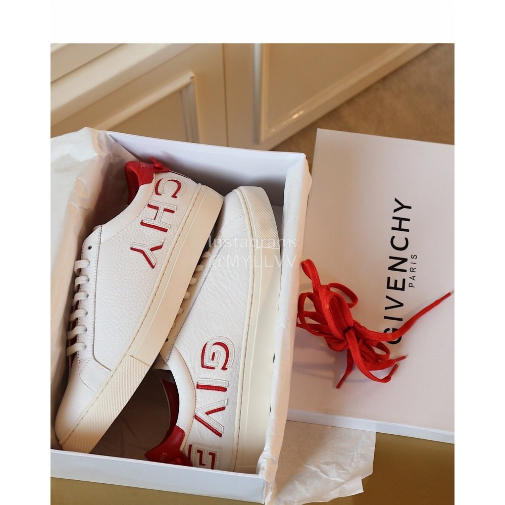 Givenchy New Leather Casual Shoes Red For Men And Women 