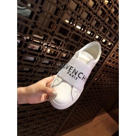 Givenchy Silk Leather Lace Up Casual Sneakers For Men And Women White