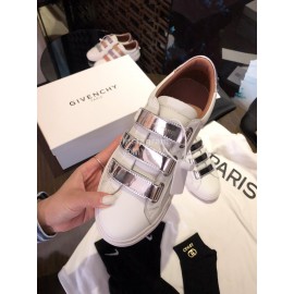 Givenchy Silk Leather Velcro Casual Sneakers For Men And Women Silver