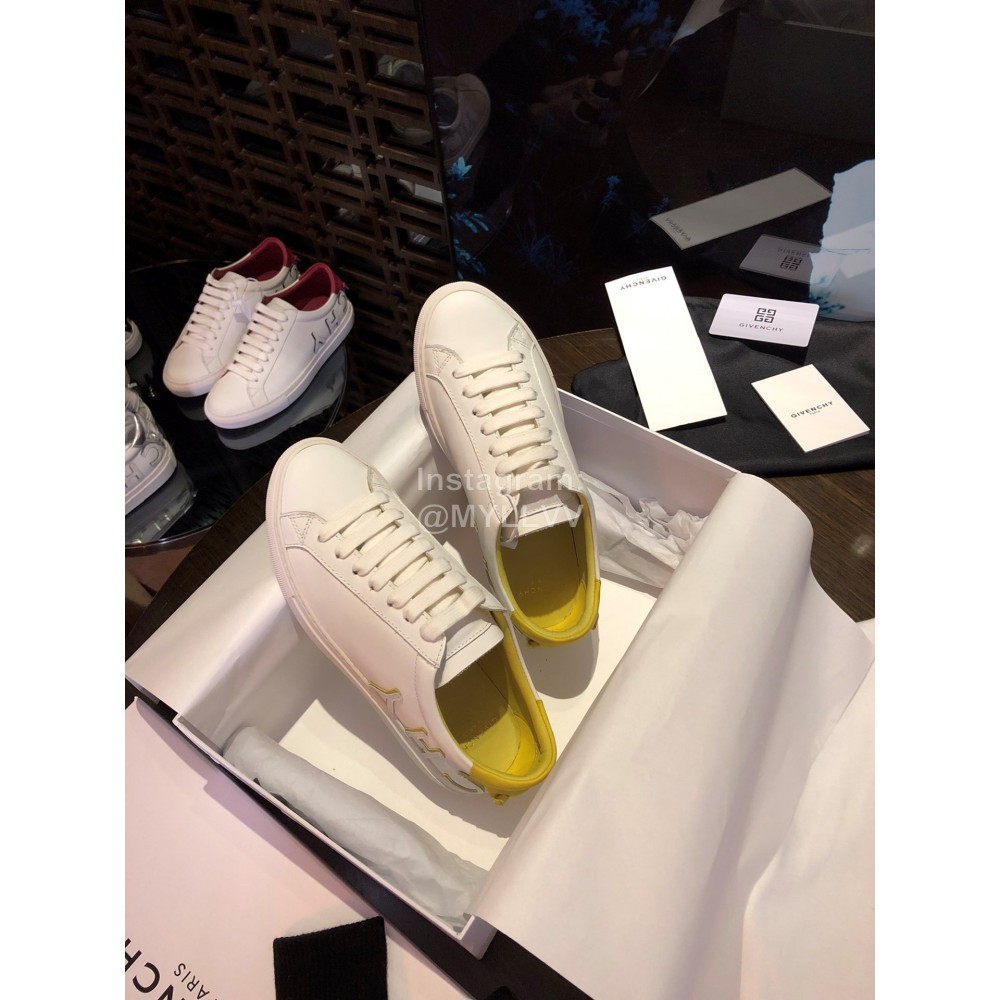 Givenchy Silk Leather Lace Up Casual Sneakers For Men And Women Yellow
