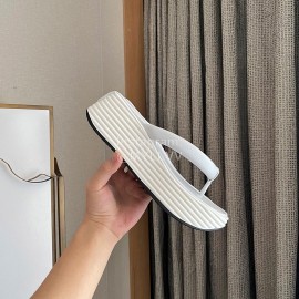 Givenchy Sheepskin Flip Flops With Thick Bottom For Women White