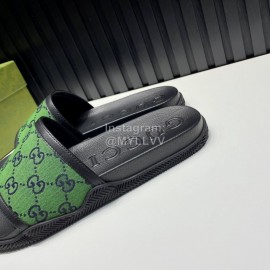 Gucci Canvas Vamp Slippers For Men Green