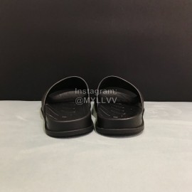 Gucci Black Embossed Leather Slippers For Men
