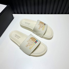 Gucci 3D Pattern Vamp Leather Slippers For Men White