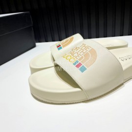 Gucci 3D Pattern Vamp Leather Slippers For Men White