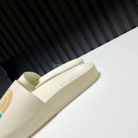 Gucci 3D Pattern Vamp Leather Slippers For Men White