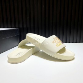 Gucci 3D Pattern Vamp Leather Slippers For Men White