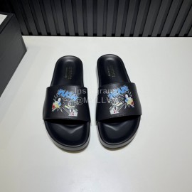 Gucci 3D Pattern Vamp Cowhide Slippers For Men Black