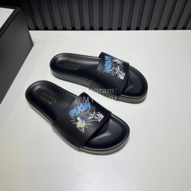 Gucci 3D Pattern Vamp Cowhide Slippers For Men Black