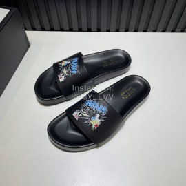 Gucci 3D Pattern Vamp Cowhide Slippers For Men Black