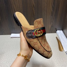 Gucci Webbing Canvas GG Buckle Scandals For Men Brown