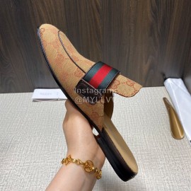 Gucci Webbing Canvas GG Buckle Scandals For Men Brown